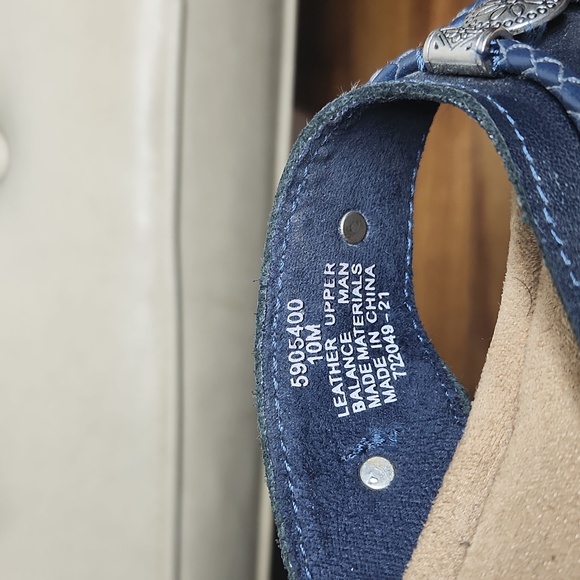 Navy Blue Minnetonka Braided Leather Thong Flip-Flop Sandals Women's Sz10 - Picture 5 of 5